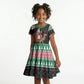 Sudan Christmas Santa Dromedary Camel Kid Short Sleeve Dress Sudanese Tobe Inspired Textile