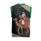 Sudan Christmas Santa Dromedary Camel Christmas Knitted V-Neck Vest Sudanese Tobe Inspired Textile