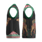 Sudan Christmas Santa Dromedary Camel Christmas Knitted V-Neck Vest Sudanese Tobe Inspired Textile