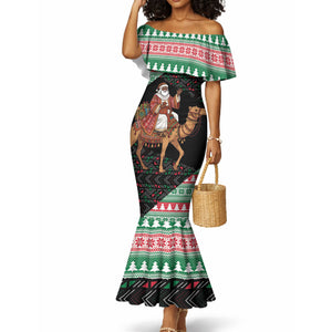 Sudan Christmas Santa Dromedary Camel Mermaid Dress Sudanese Tobe Inspired Textile