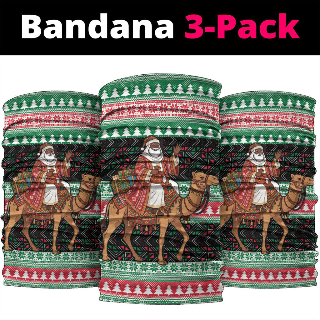 Sudan Christmas Santa Dromedary Camel Neck Gaiter Sudanese Tobe Inspired Textile