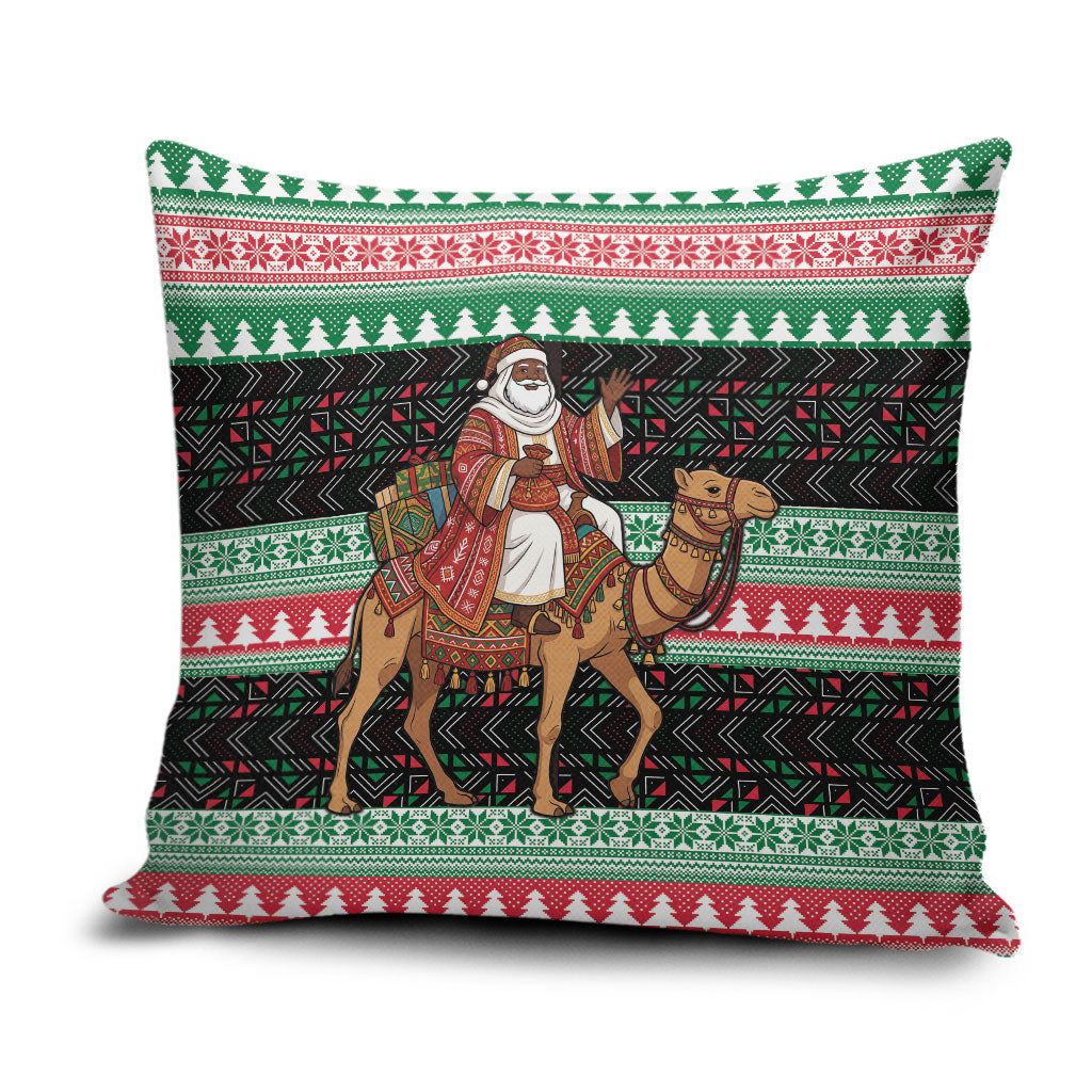 Sudan Christmas Santa Dromedary Camel Pillow Cover Sudanese Tobe Inspired Textile