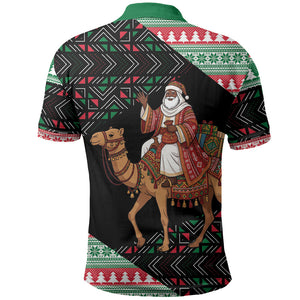 Sudan Christmas Santa Dromedary Camel Polo Shirt Sudanese Tobe Inspired Textile