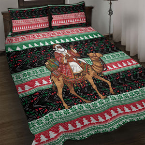 Sudan Christmas Santa Dromedary Camel Quilt Bed Set Sudanese Tobe Inspired Textile
