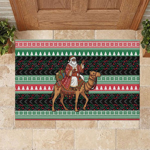 Sudan Christmas Santa Dromedary Camel Rubber Doormat Sudanese Tobe Inspired Textile