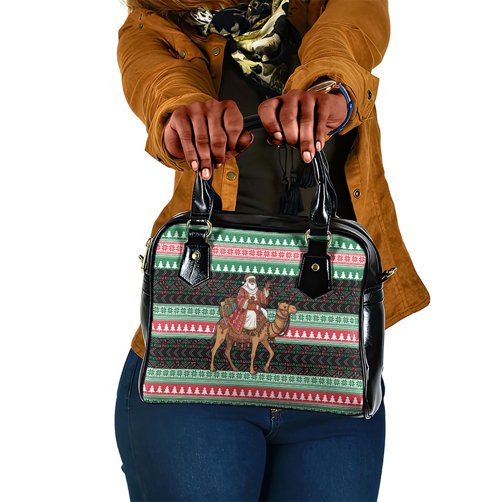 Sudan Christmas Santa Dromedary Camel Shoulder Handbag Sudanese Tobe Inspired Textile