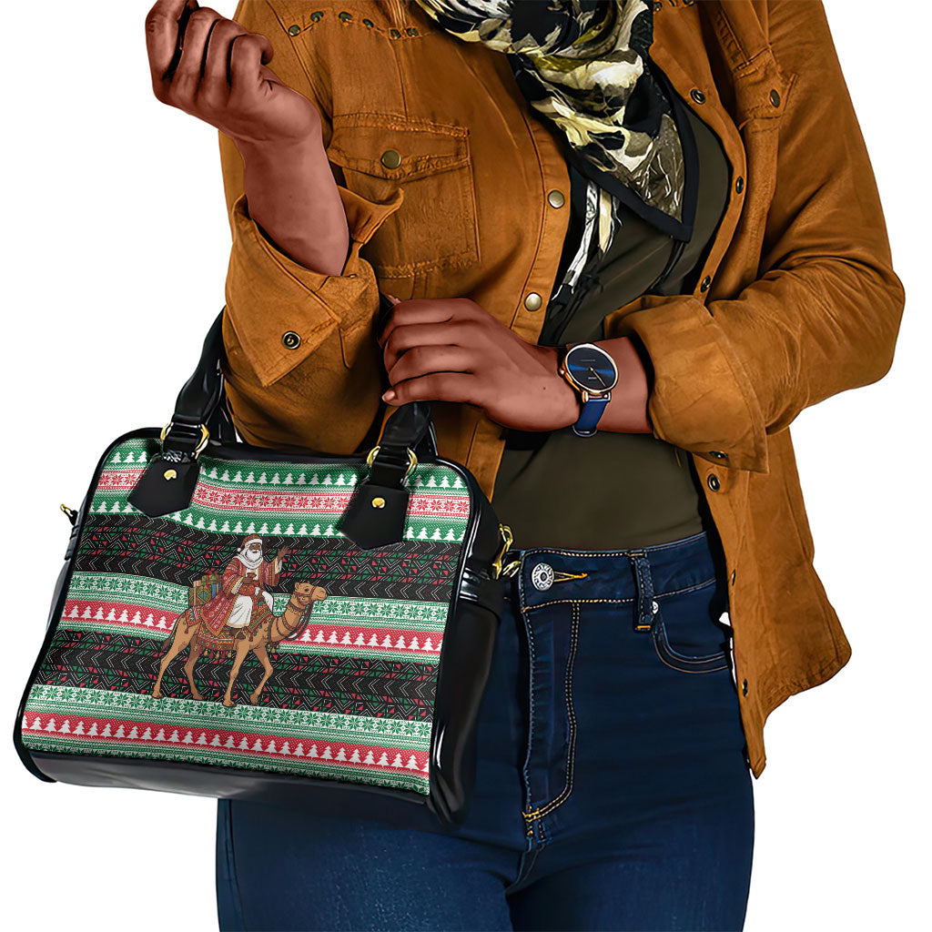 Sudan Christmas Santa Dromedary Camel Shoulder Handbag Sudanese Tobe Inspired Textile