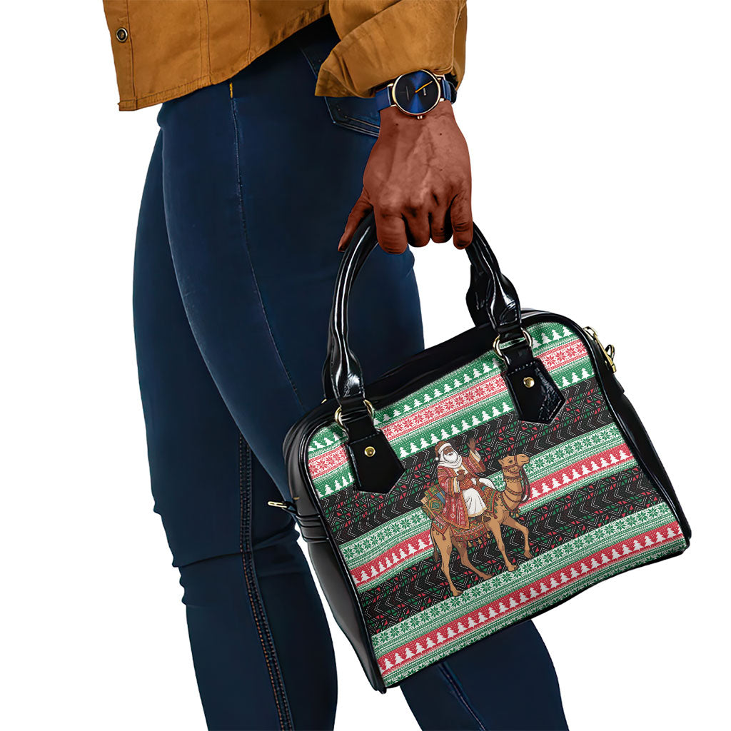 Sudan Christmas Santa Dromedary Camel Shoulder Handbag Sudanese Tobe Inspired Textile