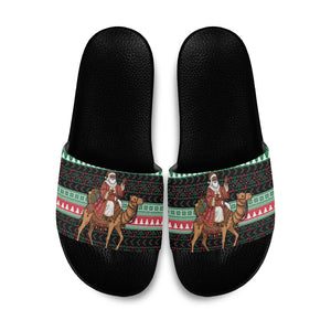 Sudan Christmas Santa Dromedary Camel Slide Sandals Sudanese Tobe Inspired Textile
