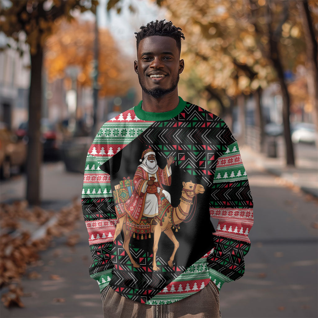 Sudan Christmas Santa Dromedary Camel Sweatshirt Sudanese Tobe Inspired Textile