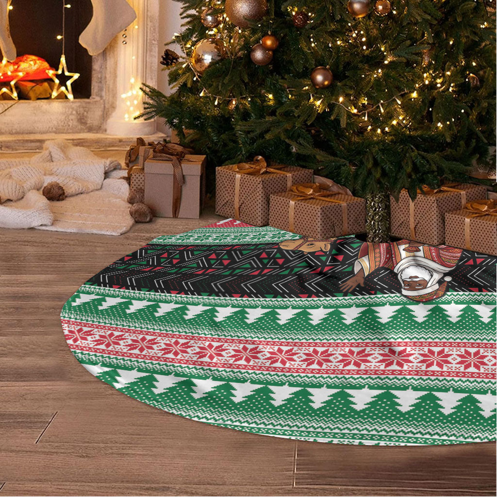 Sudan Christmas Santa Dromedary Camel Tree Skirt Sudanese Tobe Inspired Textile