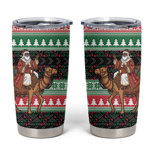 Sudan Christmas Santa Dromedary Camel Tumbler Cup Sudanese Tobe Inspired Textile