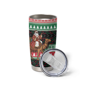 Sudan Christmas Santa Dromedary Camel Tumbler Cup Sudanese Tobe Inspired Textile