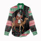 Sudan Christmas Santa Dromedary Camel Women Casual Shirt Sudanese Tobe Inspired Textile