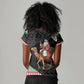 Sudan Christmas Santa Dromedary Camel Women V-Neck T-Shirt Sudanese Tobe Inspired Textile