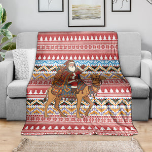 Morocco Christmas Santa Dromedary Camel Blanket Berber Amazigh Geometric Motifs