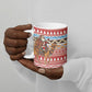 Morocco Christmas Santa Dromedary Camel Ceramic Mug Berber Amazigh Geometric Motifs