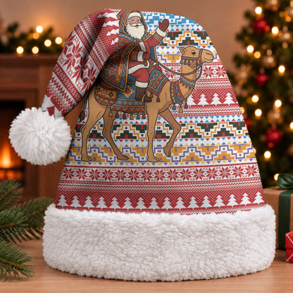Morocco Christmas Santa Dromedary Camel Christmas Santa Hat Berber Amazigh Geometric Motifs
