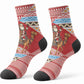 Morocco Christmas Santa Dromedary Camel Crew Socks Berber Amazigh Geometric Motifs