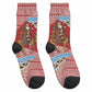Morocco Christmas Santa Dromedary Camel Crew Socks Berber Amazigh Geometric Motifs