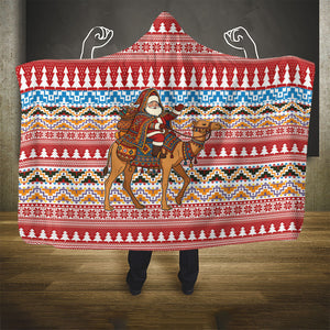 Morocco Christmas Santa Dromedary Camel Hooded Blanket Berber Amazigh Geometric Motifs