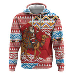 Morocco Christmas Santa Dromedary Camel Hoodie Berber Amazigh Geometric Motifs