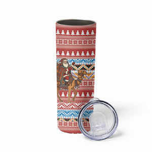 Morocco Christmas Santa Dromedary Camel Skinny Tumbler Berber Amazigh Geometric Motifs