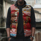 Morocco Christmas Santa Dromedary Camel Sleeveless Puffer Jacket Berber Amazigh Geometric Motifs