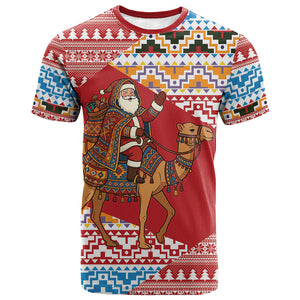 Morocco Christmas Santa Dromedary Camel T shirt Berber Amazigh Geometric Motifs