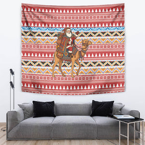 Morocco Christmas Santa Dromedary Camel Tapestry Berber Amazigh Geometric Motifs