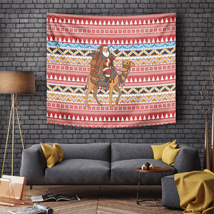 Morocco Christmas Santa Dromedary Camel Tapestry Berber Amazigh Geometric Motifs