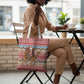 Morocco Christmas Santa Dromedary Camel Tote Bag Berber Amazigh Geometric Motifs