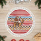 Morocco Christmas Santa Dromedary Camel Tree Skirt Berber Amazigh Geometric Motifs