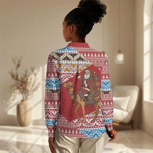 Morocco Christmas Santa Dromedary Camel Women Casual Shirt Berber Amazigh Geometric Motifs