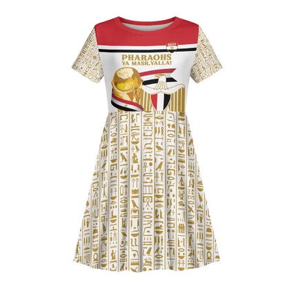 Personalized Egypt WC26 Future Champions Kid Short Sleeve Dress Ya Masr Yalla