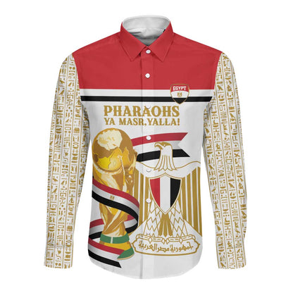 Personalized Egypt WC26 Future Champions Long Sleeve Button Shirt Ya Masr Yalla