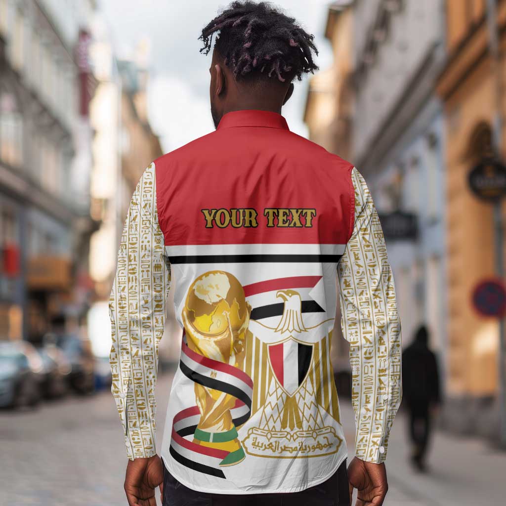 Personalized Egypt WC26 Future Champions Long Sleeve Button Shirt Ya Masr Yalla