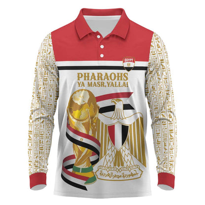 Personalized Egypt WC26 Future Champions Long Sleeve Polo Shirt Ya Masr Yalla