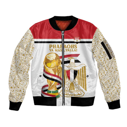 Personalized Egypt WC26 Future Champions Sleeve Zip Bomber Jacket Ya Masr Yalla