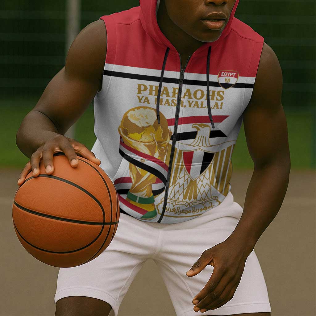 Personalized Egypt WC26 Future Champions Sleeveless Zip Hoodie Ya Masr Yalla