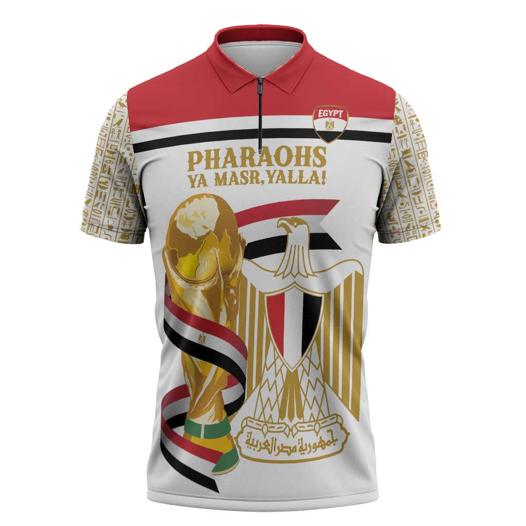 Personalized Egypt WC26 Future Champions Zipper Polo Shirt Ya Masr Yalla