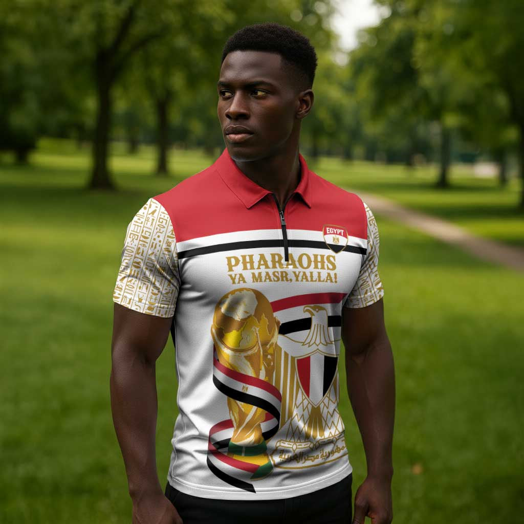 Personalized Egypt WC26 Future Champions Zipper Polo Shirt Ya Masr Yalla