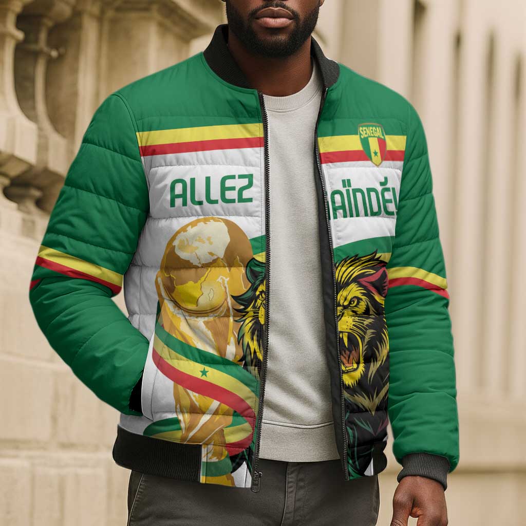 Personalized Senegal WC26 Future Champions Bomber Puffer Jacket Lions de la Teranga Allez Gainde