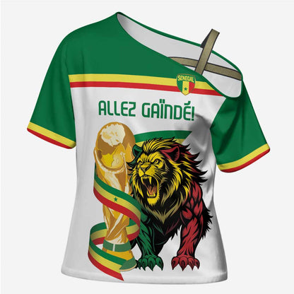 Personalized Senegal WC26 Future Champions Cross Shoulder Shirt Lions de la Teranga Allez Gainde
