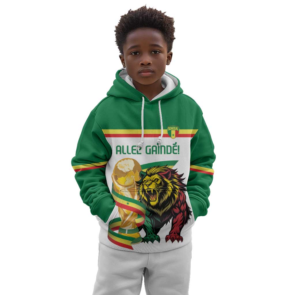Personalized Senegal WC26 Future Champions Kid Hoodie Lions de la Teranga Allez Gainde
