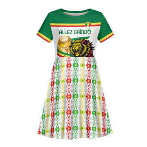 Personalized Senegal WC26 Future Champions Kid Short Sleeve Dress Lions de la Teranga Allez Gainde
