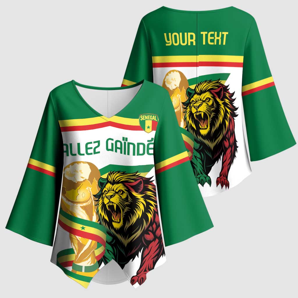 Personalized Senegal WC26 Future Champions Kimono Sleeve Blouse Lions de la Teranga Allez Gainde
