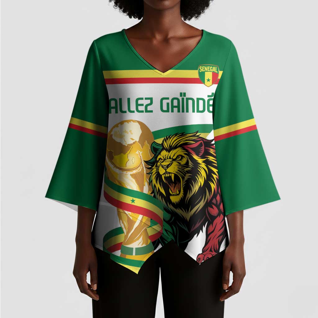 Personalized Senegal WC26 Future Champions Kimono Sleeve Blouse Lions de la Teranga Allez Gainde