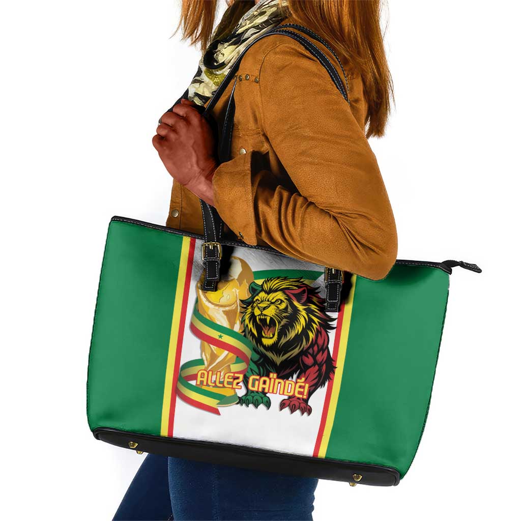 Senegal WC26 Future Champions Leather Tote Bag Lions de la Teranga Allez Gainde