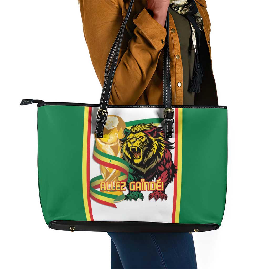 Senegal WC26 Future Champions Leather Tote Bag Lions de la Teranga Allez Gainde